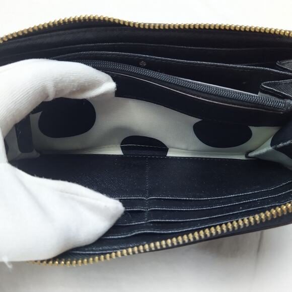 Kate Spade New York Black Leather Zip Around Credit Card Wallet - $178 - Picture 13 of 16